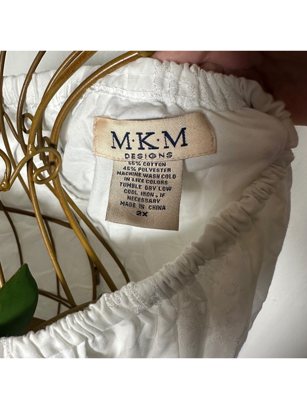 MKM Designs White Embroidered Floral Wrap Maxi Skirt Cottagecore Boho 2X Plus - Picture 9 of 9